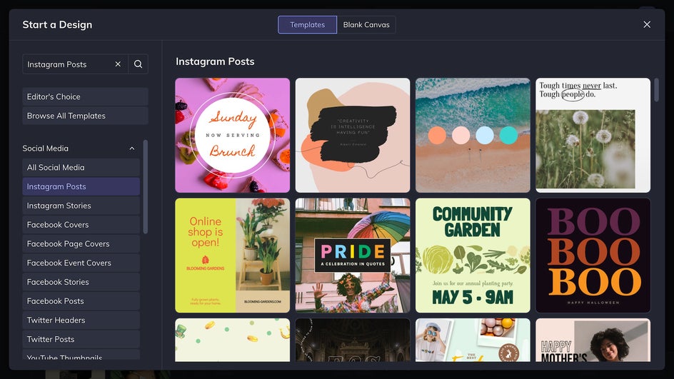 Instagram post template library