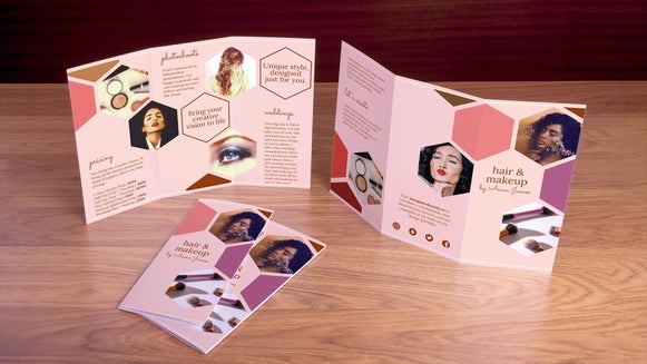 Brochure mockup for beauty brand