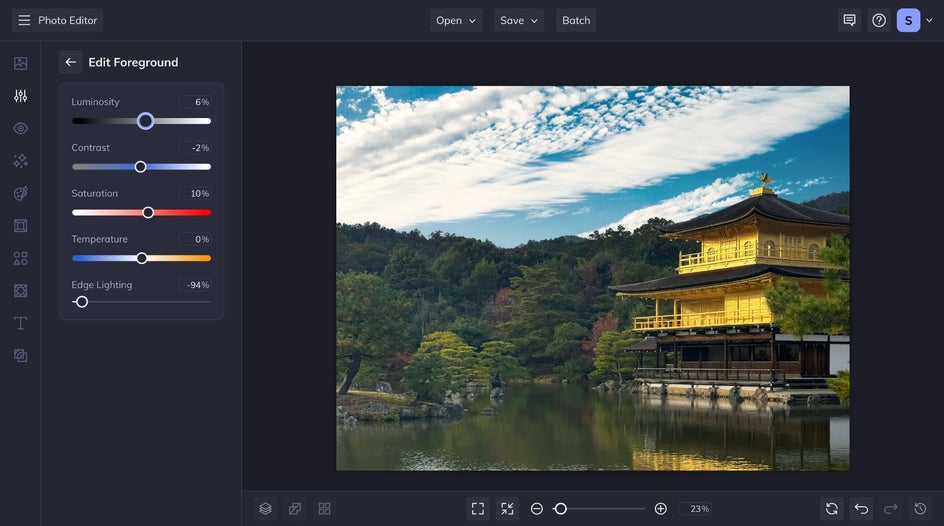 Edit Foreground menu to match new sky to foreground.