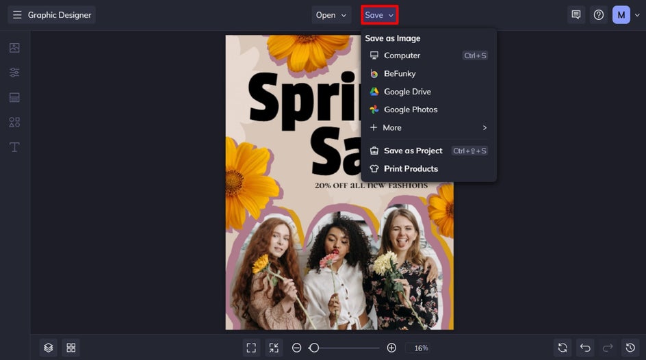 Save final design after upscaling the imagery