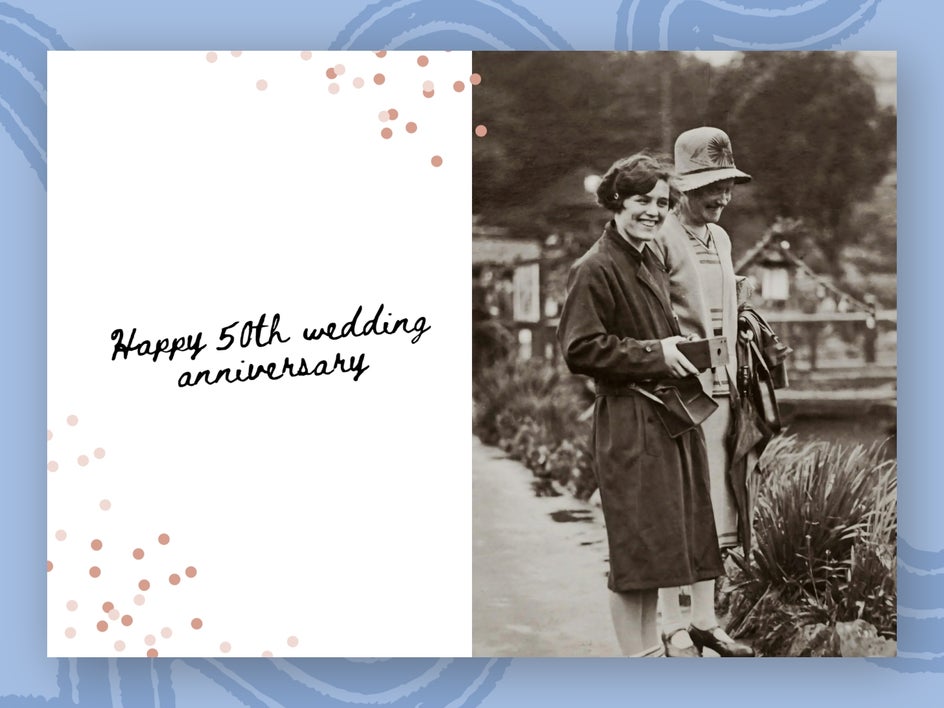 Upscaled old photo in card design