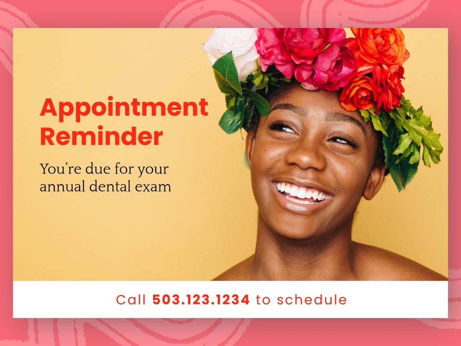 Upscaled image of blurry appointment reminder