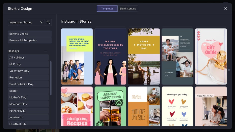 Instagram Story template library