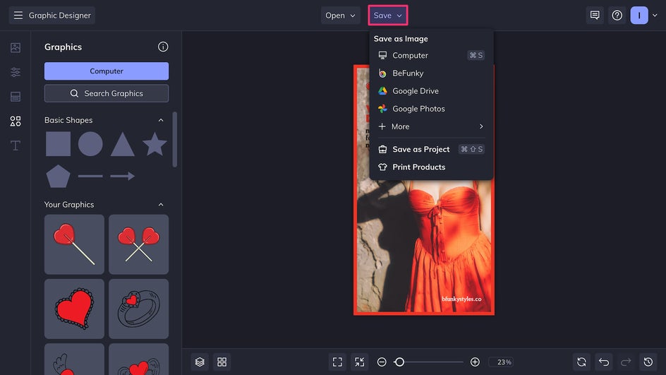 Save Instagram Story template after customizing