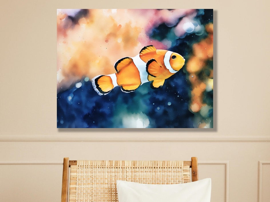 Stretched canvas featuring watercolor photo effect.