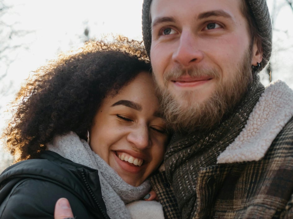 Close up of couple smiling