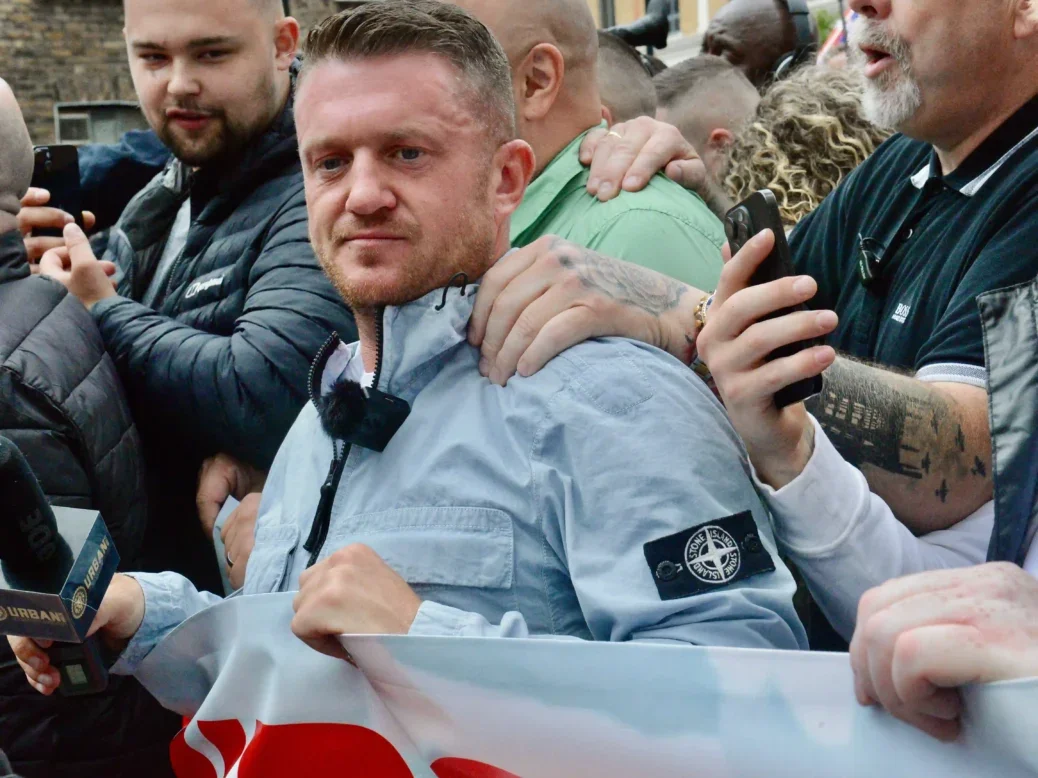 Tommy Robinson appears at a far-right rally in London on 1 June 2024. Picture: Monkey Butler Images/Shutterstock