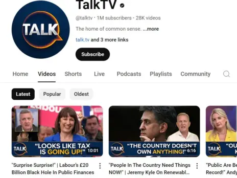 TalkTV hits 1m Youtube subscribers and grows revenue after linear TV closure