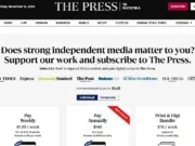 The subscribe page on Stuff Ltd's The Press to illustrate business story about the New Zealand media organisation